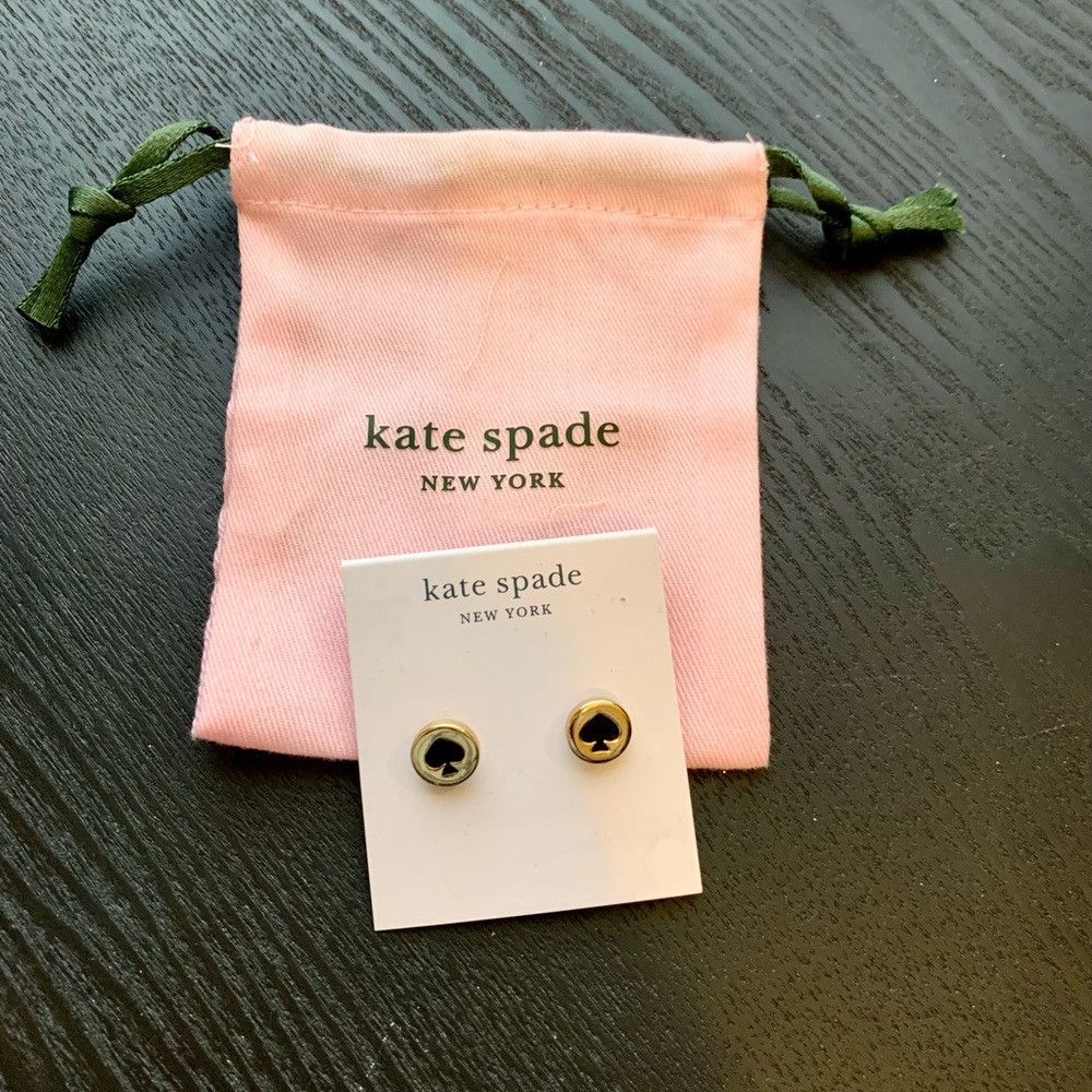 *NWT* Kate Spade- Gold and Black Spade Stud Earrings